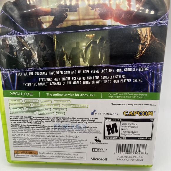 Resident Evil 6 - Microsoft Xbox 360 - CIB - Complete - Tested - Picture 4 of 10